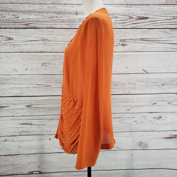 Tally Taylor Paris Rome Orange Beaded Diamond Waffle Detail Blazer Jacket 14 - Picture 3 of 12